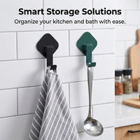 Adhesive Wall Hooks Heavy Duty for Kitchen Bedroom, Removable Wall-Mounted Racks No Drilling, Hooks 5kg Load, Room Organization and Decor Accessories