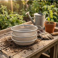 3 Pieces Garden Sifter with Handles Round Soil Sieve with Handle Ergonomic Sifting Screen for Gardeners, Raised Beds