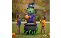Inflate Inflatable Witch in Pot Outdoor Inflatable Witch and Pot Bright Safe for Yard, Halloween Party