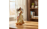 Finely Sculpted Angel Holding Cat Figurine Hand-Painted Angel Embracing Cat Sculpture Handmade Pet Loss Remembrance Figurine Sentimental Message for Pet Lovers, Shelf Decor