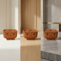 Handwoven Rattan-Style Cartoon Bear Storage Basket for Snacks and Toys