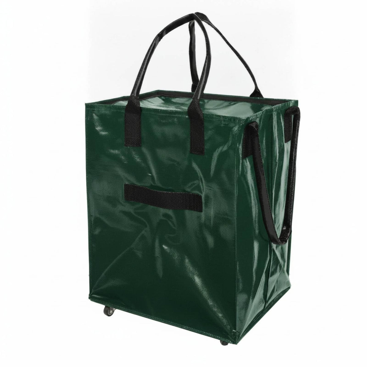 Reflective Foldable Wheeled Shopping Bag Upright Rolling Shopping Bag Reinforced Wheeled Grocery Tote for Picnic