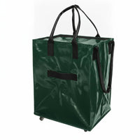 Reflective Foldable Wheeled Shopping Bag Upright Rolling Shopping Bag Reinforced Wheeled Grocery Tote for Picnic