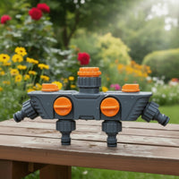 4 Outlet Hose Splitter Easy to Install Garden Splitter Individual Shut off Valves Hose for Yard
