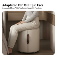 Upholstered Vanity Pouf Sturdy and long-lasting Small Stool High Load Capacity