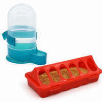 Bird Feeder and Waterer Set, Automatic Hanging Feeding Station for Wild Birds, Weatherproof, Transparent Waterer for Garden & Balcony