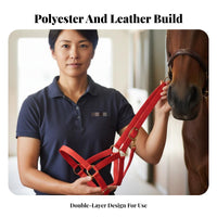 Double Ply Horse Headcollar Additional Thick Horse Leading Halter Equestrian Supplies Reinforced Long-Lasting for Training