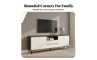 Wood TV Stand with Storage Minimalist Design Floor Standing TV Cabinet Space-Saving Living Room Storage Cabinet for Small Apartment Dwellers, Bedroom