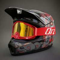 Full-Face Helmet with Visor Glossy Dirt Bike Helmet Multiple Air Vents Comfortable for Motocross Riders