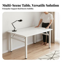 Multi-Use Folding Desk Easy Assembly Foldable Computer Desk Stable Structure Collapsible Study Table Thickened Steel Frame for Students, Apartment Dwellers, Homeowners