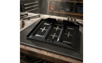 Black Battery Base Plate Coated Battery Tray Sturdy Sturdy for Car Enthusiasts, Mechanics, Engine Bay, Automotive Repair
