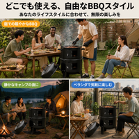 Smoker BBQ Stove Lidded Charcoal Grill Compatible with 5+ People Portable Round Barbecue Grill 54.5×43×86cm
