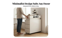 Space-Saving Narrow Rolling Island Mobile Design Rolling Utility Cart Easy Mobility Storage Solution Lockable Casters for Small Spaces, Coffee Station
