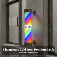 Rotating Barber Pole Light Super Bright LED Rainbow Barber Pole High Brightness Rotating Hair Salon Sign for Barbers, Outdoor, Storefront