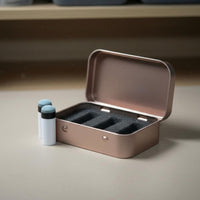 3 Pieces Metal Shell Billiard Tip Storage Case Hinged Lid Cue Ferrule Storage Box Crush-Resistant Pool Cue Tip Container Foam Insert for Game Room, Travel