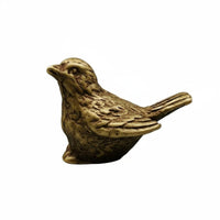 Detailed Carving Miniature Brass Sparrow Realistic Intricacy Brass Sparrow Statue Artisan-Made Small Bird Figurine for Collectors, Office Desk, Bookshelf