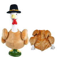 Thanksgiving Turkey Costume for Garden Goose Statue - Festive Outdoor Decor
