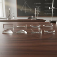 8 Pieces Optical Lens Set with Storage Box Demonstration Geometric Optics Kit