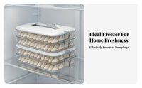 Dumpling Storage Box Airtight Seal Stackable Freezer Container Non Surface Refrigerated Items Organizer for Home Cooks, Families