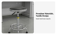 Anti Lab Stool Certified Gas Lift Adjustable Height Rolling Stool Thick Cushi Single D Seat Swivel Chair for Factory Workers
