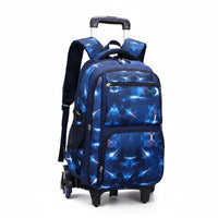 Stair Climbing Academic Pack Waterproof Rolling School Backpack Breathable Shoulder Straps Wheeled Bookbag for Travel