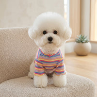 Dog Vest Tank Top, Soft Sleeveless Rainbow Pattern, Casual Clothing for Small Breeds, Breathable Spring and Autumn Dog Clothes, Pink