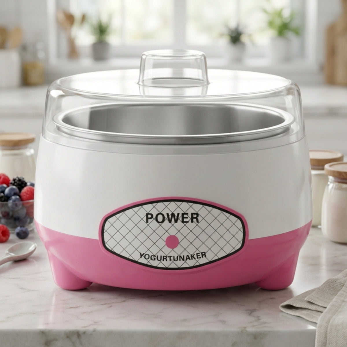 Compact Automatic Yogurt Maker Mini Yogurt Maker with Transparent Lid Countertop Fermentation Machine Homemade for Students, Kitchen, Apartments, Dorm Rooms