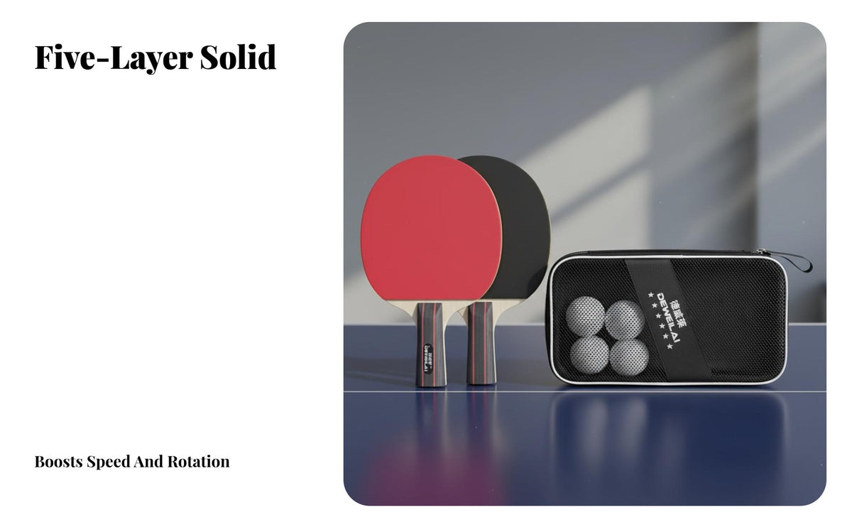 2 Pieces Table Sport Racket Set Double-Sided Inverted Rubber Table Pong Paddle Kit Table Pong Paddle Set Versatile Play