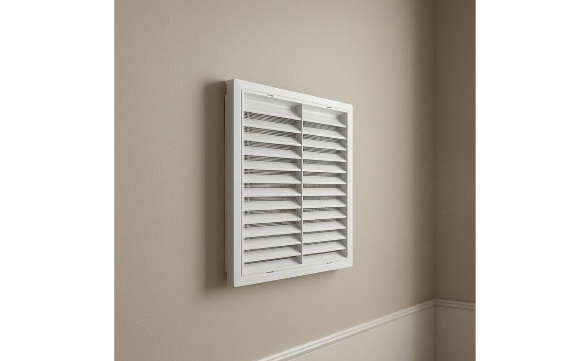 Horizontal Louvers Wall Ceiling Vent Grille Shallow Profile Rectangular Vent Grille Framed Front HVAC Duct Cover White Finish