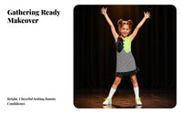 Halloween Performance Dress | Checkered Front Panel, Short Ruffled Hem, Costume Dress, for School Performances