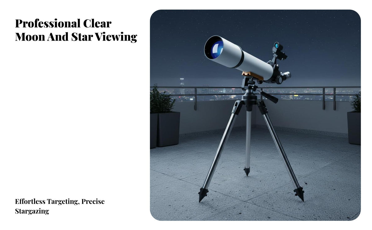 Red Dot Pointer 70mm Opening Tele Educational Gift Astronomical Refractor Tele Easy to Assemble Stargazing Fully Coated Optics for Beginners, Amateur Astronomers, Moon Observation, Outdoor, Backyard, Landscape Viewing