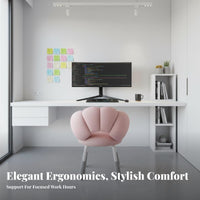 Ergonomic spine Support Armless Caster Chair 360-Degree rotate Vanity Seat glidingRolling Casters Home Furniture Adjustable Height for Students, Women, Adults, Bedroom, Dorm Room, Study Area