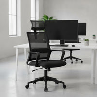 Mesh Chair with Headrest Ergonomic Mesh Office Chair Breathable for Telecommuters, Professionals, Study, Meeting Room