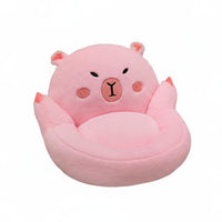 Soft Feel Cartoon Bear Floor Seat Multi-Purpose Velvety Creature Seat Cushion Non-Slip Bottom for Students, Gamers, Balcony, Bedroom