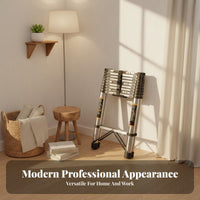 Heavy Duty Multi-Purpose Triangular-Frame Ladder Stable Triangular Structure Portable Step Ladder Non-Slip Feet Work Tool Self-Locking Mechanism for DIY Enthusiasts, Maintenance Workers, Indoor, Garage, Workshop, Job Sites