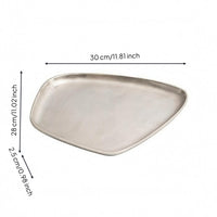 Aluminum Tray Irregular Shape Decorative Serving Tray Shallow rims Metal Dessert Platter