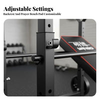 Multi-Functional Weight Bench with Squat Rack Space Saving Adjustable Squat Rack with Bench Heavy Duty All-in-Integrated Home Gym Anti-Slip Feet for Men, Bodybuilders