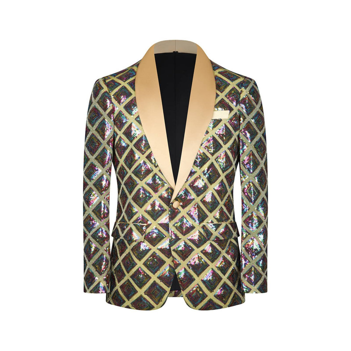 Men's Sequin Jacket Focal Point Sequin Jacket Fit Glittering Tuxedo Jacket for Entertainers, Dancers, Weddings