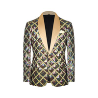Men's Sequin Jacket Focal Point Sequin Jacket Fit Glittering Tuxedo Jacket for Entertainers, Dancers, Weddings