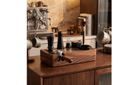 Solid Wood Coffee Tool Holder with Accessories Space-Saving Espresso Tamping Station Wooden Espresso Tools Storage Elegant for Baristas, Kitchen Countertops, Cafes