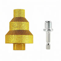 Tapered Tile and Stone Hole Opener Textured Stepped Hole Opener Abrasive Diamond Step Drill Bit Gold Colored