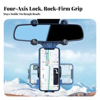 Anti-Vibration Rearview Mirror Phone Holder Wide Compatibility Car Mirror Phone Mount Easy Installation for Ride-Share Drivers