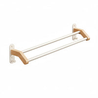 Wooden Towel Simple Setup Installation Double Towel Bar Washroom Storage