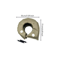 Stitched Edges Turbocharger Heat Guard Cover Snap Fasteners Woven Heat Guard Cover Circular Opening Turbocharger Blanket Wrap Coil Springs