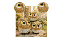 Owl Garden Figurine Resin Owl Garden Statue Hand-Painted Outdoor for Gardeners, Courtyard