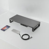 Space-Saving Monitor Stand with Drawer Stable Metal Monitor Riser Heavy-Duty Furniture Anti-Slip for Office Workers
