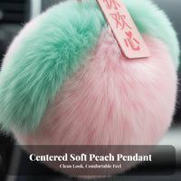 Soft and Silky Peach Soft Ball Keychain Cute Design Soft Peach Key Fob Ideal Gift for Girls, Car Owners, Handbag Decoration, Keys, Backpack