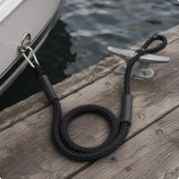 Shielding Sleeves Bungee Dock Line Metal Hook Bungee Mooring Rope Braided Shock-Absorbing Dock Line for Anchor