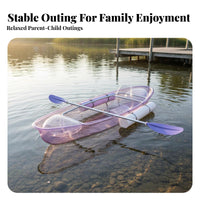 2-Person Transparent Kayak Transparent Design Transparent Paddle Craft Unihull Hull Paddle Boat for Families, Outdoor Fans, Scenic Spots, Parks And