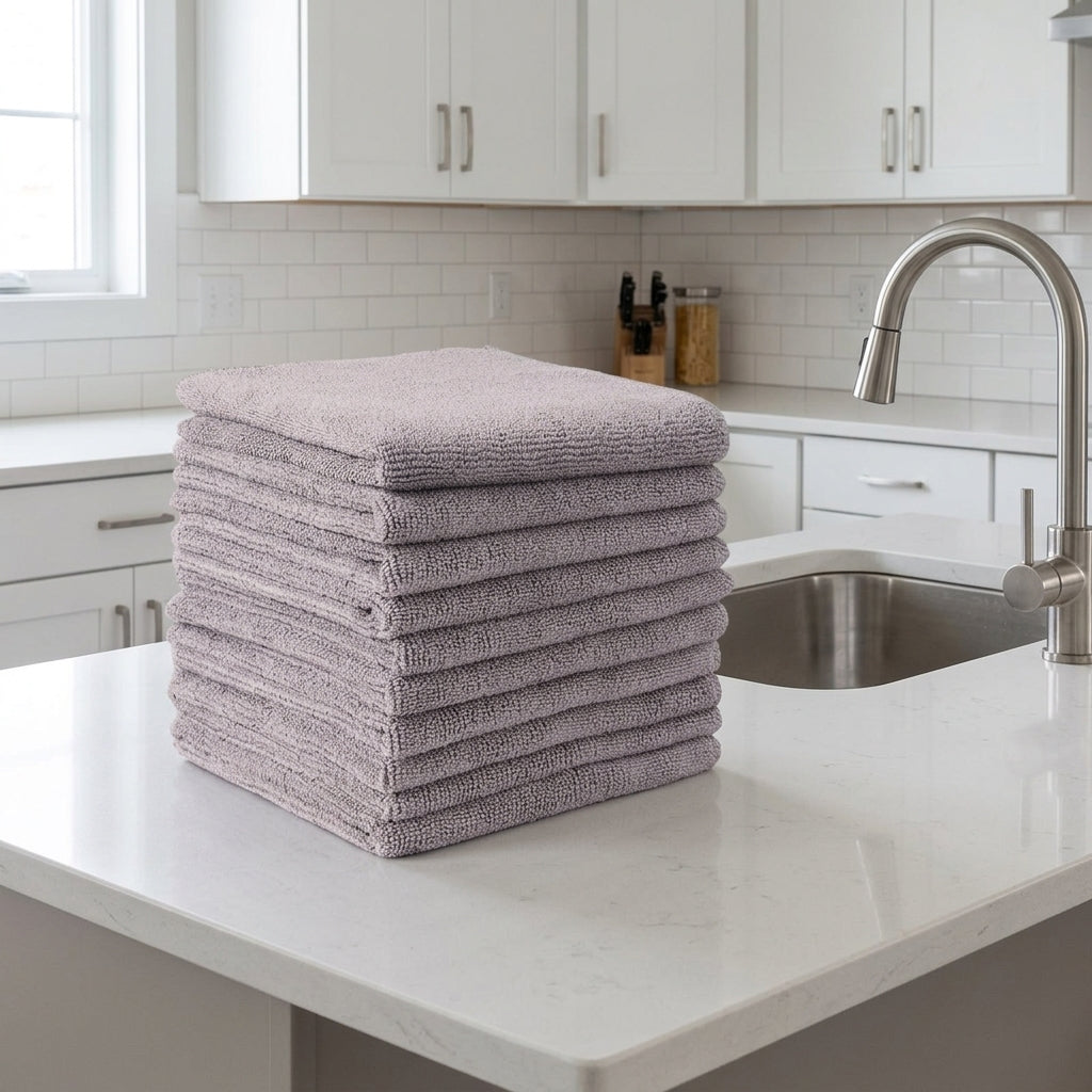 Super Absorbent Cloth and Microfibre Towel, 30x30cm Microfibre Cloth, Low-Lint Machine Washable Plain Weave for Dishes, Cookware, Tables and Cars
